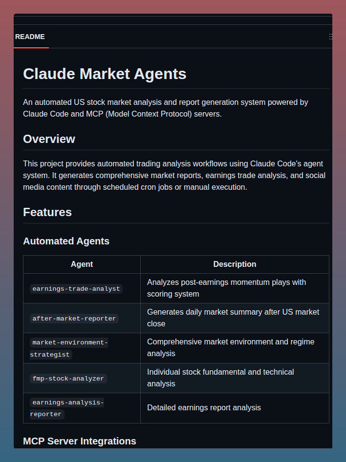 Tradermonty Claude Market Agents screenshot