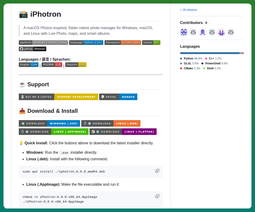 Oliverzhaohaibin Iphotron Localphotoalbummanager screenshot
