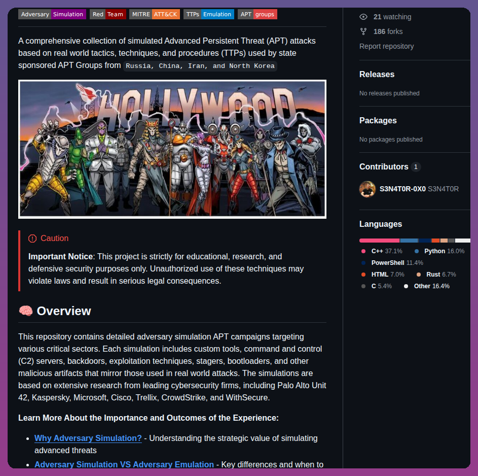 S3n4t0r 0x0 Apt Attack Simulation screenshot