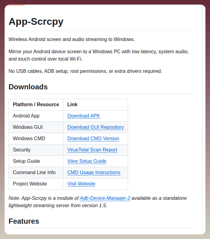 Shrey113 App Scrcpy screenshot
