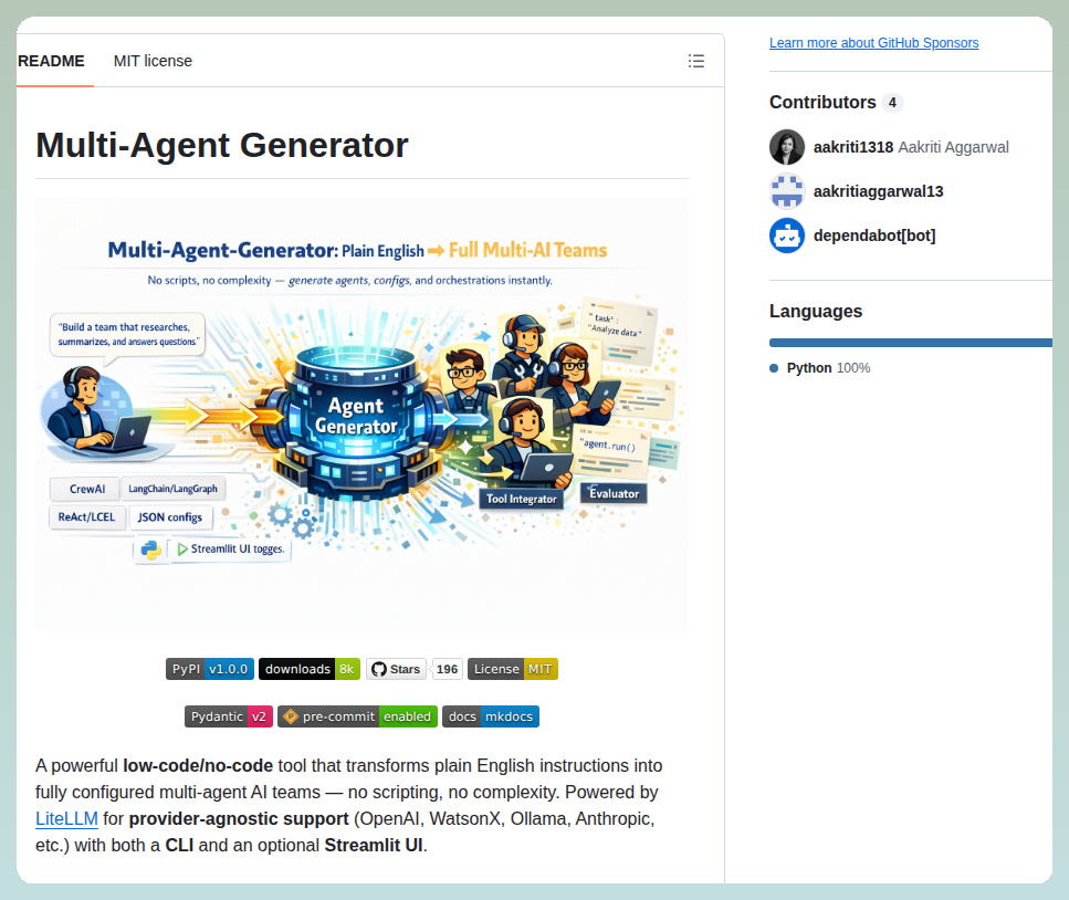 Aakriti1318 Multi Agent Generator screenshot