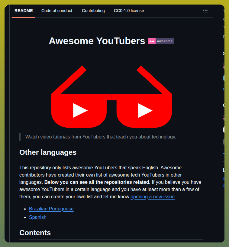Josedefreitas Awesome Youtubers screenshot