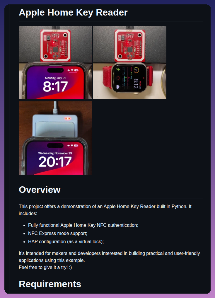 Kormax Apple Home Key Reader screenshot