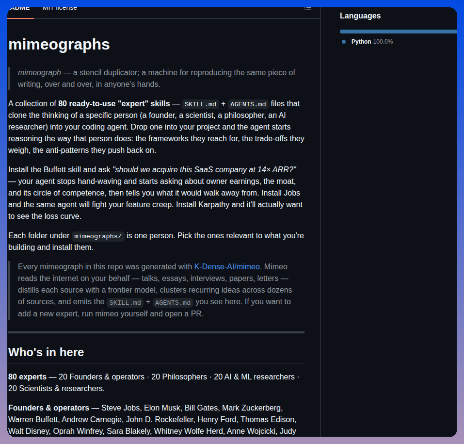K Dense Ai Mimeographs screenshot