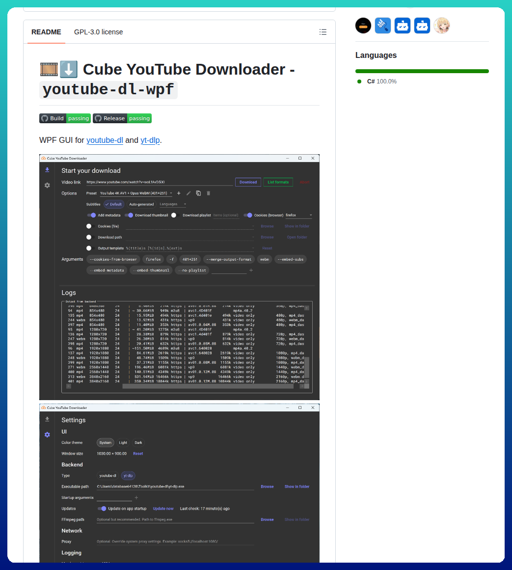 Database64128 Youtube Dl Wpf screenshot