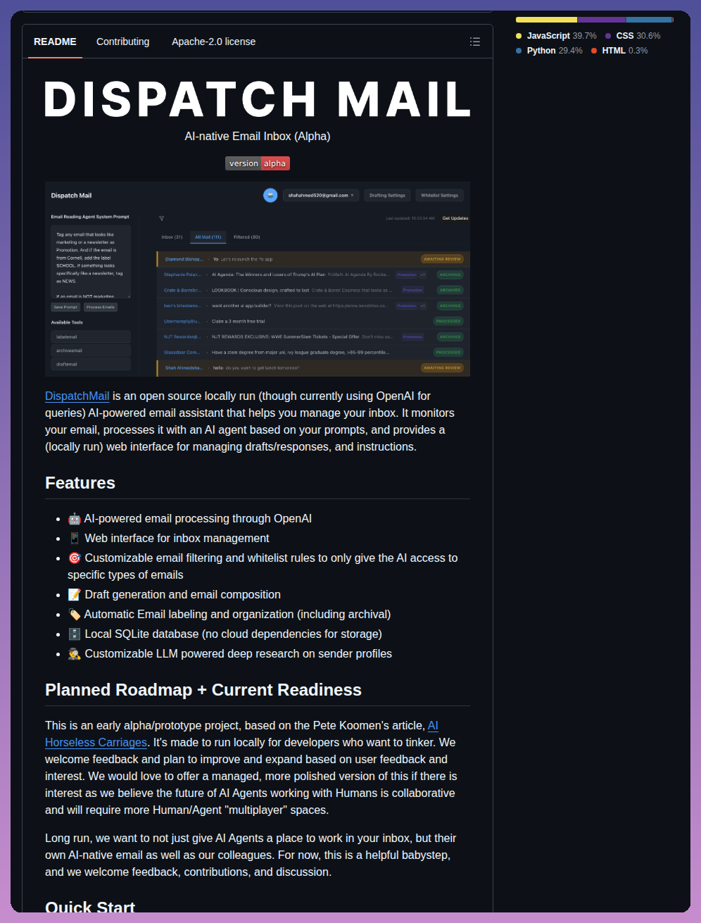 Dbish Dispatchmail screenshot