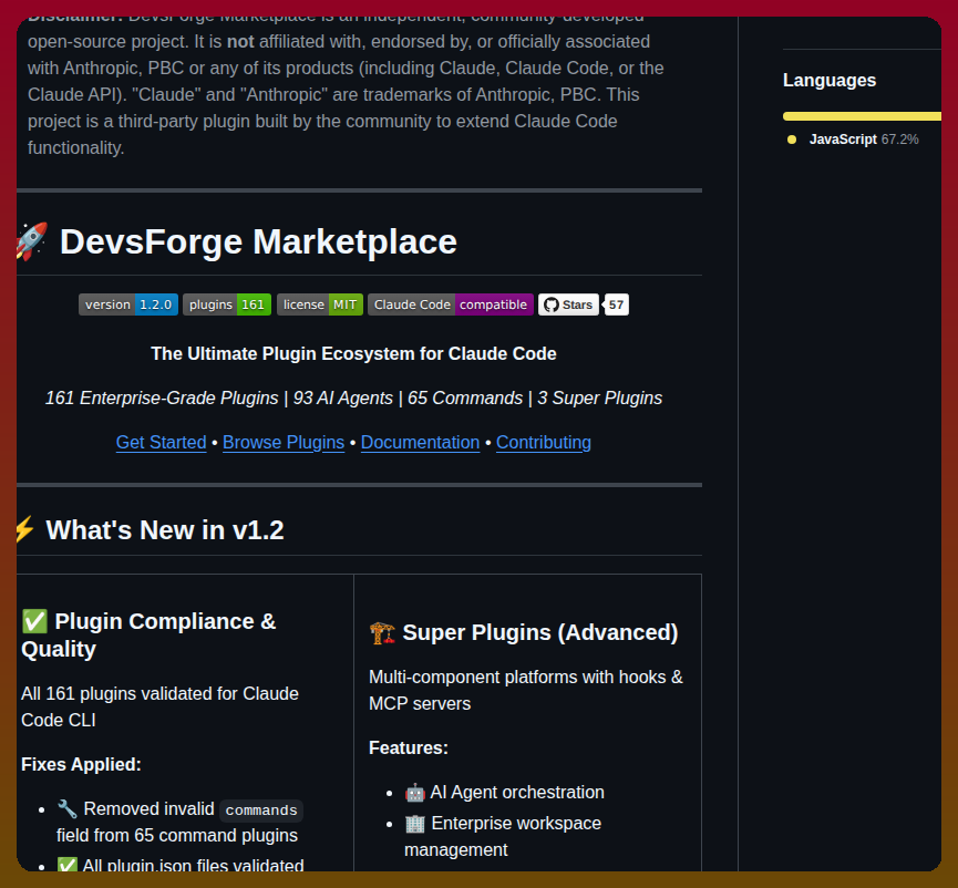Devsforge Marketplace screenshot