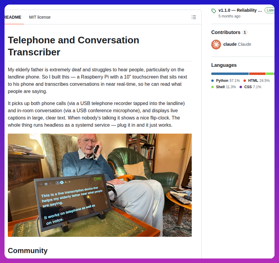 Andygmassey Telephone And Conversation Transcriber screenshot