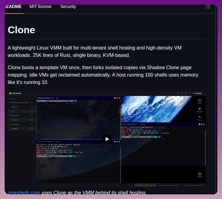 Unixshells Clone screenshot