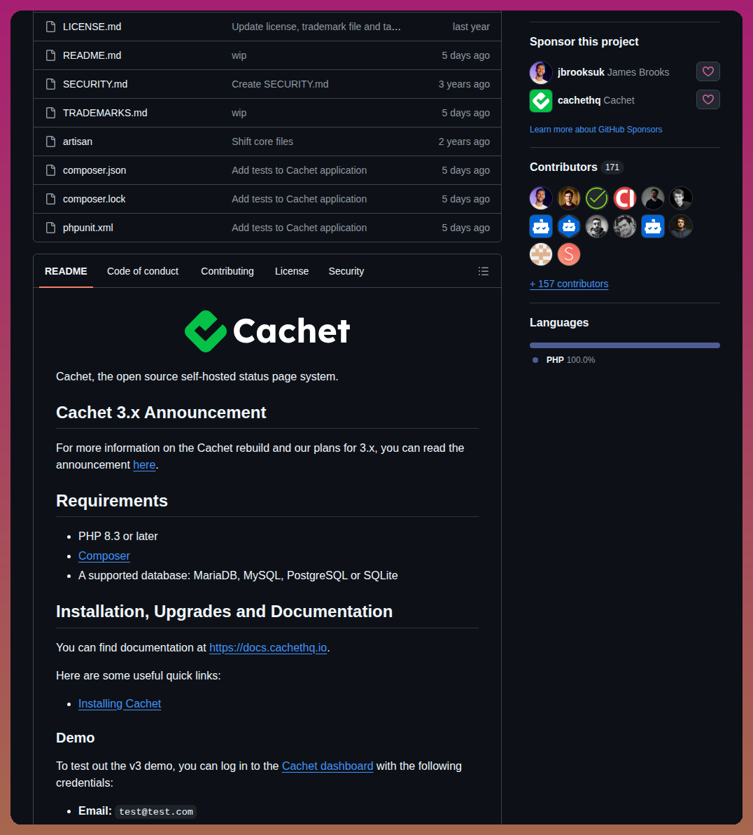 Cachethq Cachet screenshot
