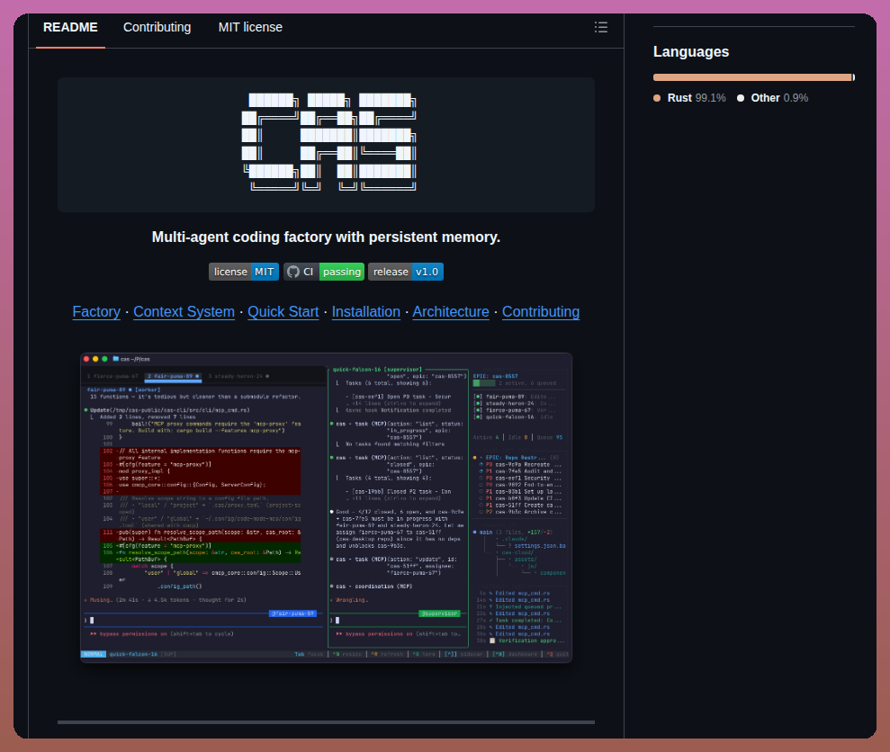 Codingagentsystem Cas screenshot