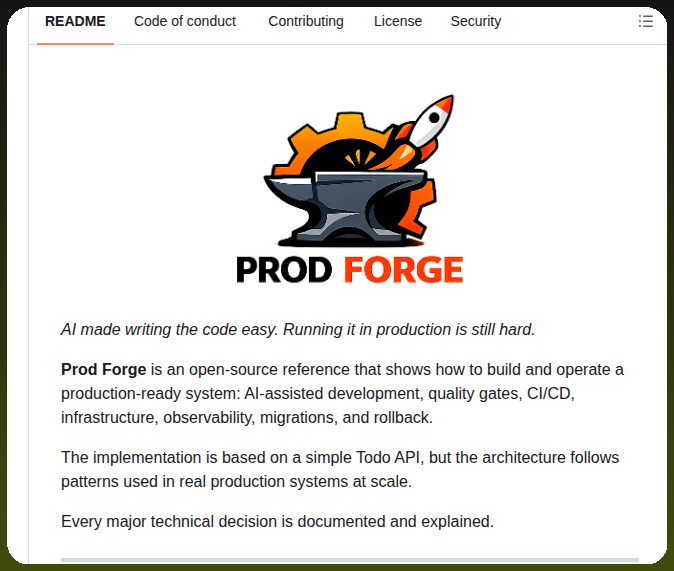 Prod Forge Backend screenshot