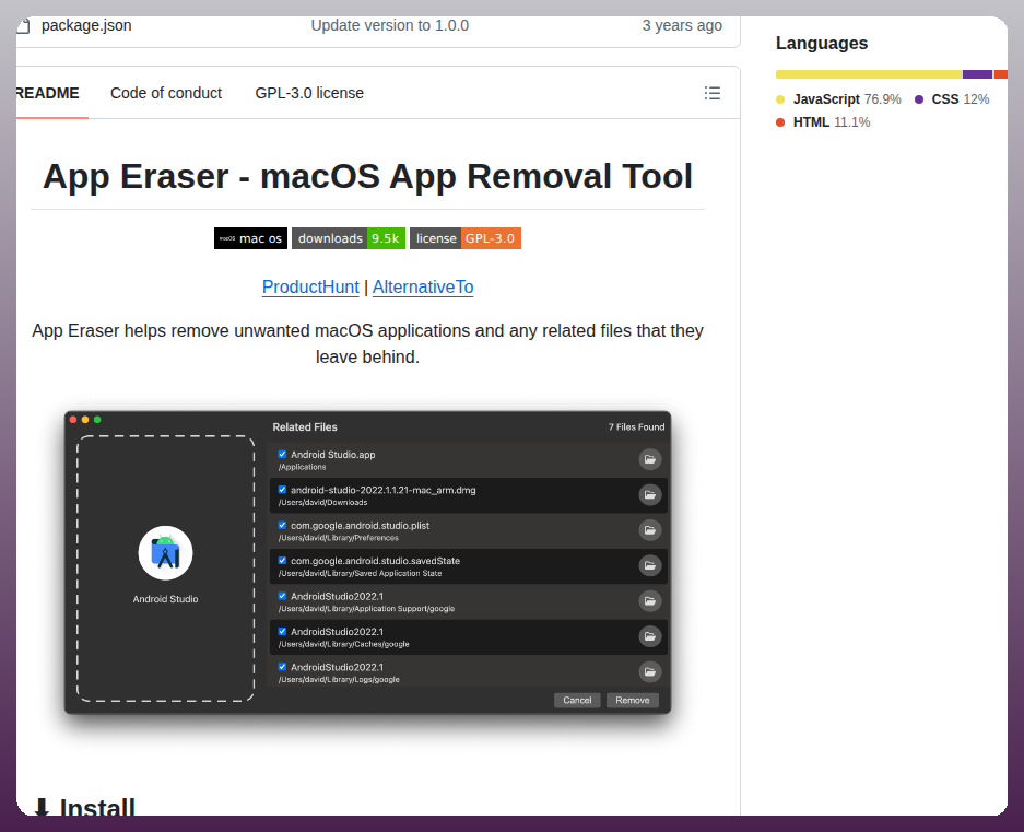 Davunt App Eraser screenshot