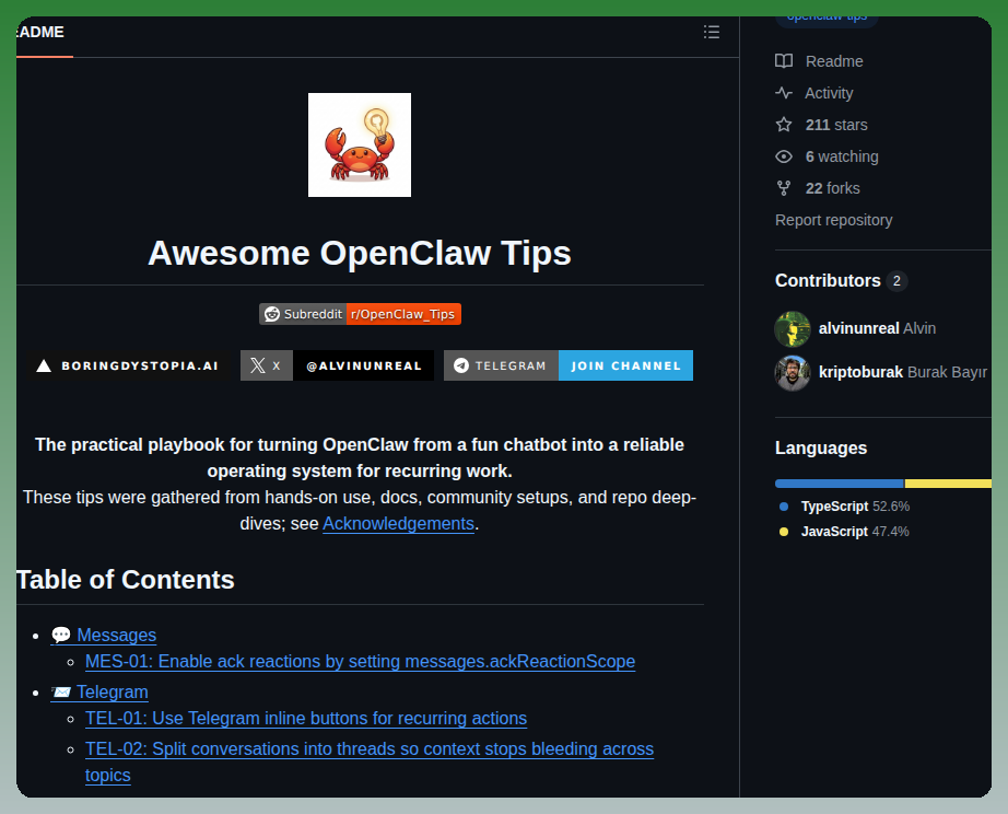 Alvinreal Awesome Openclaw Tips screenshot
