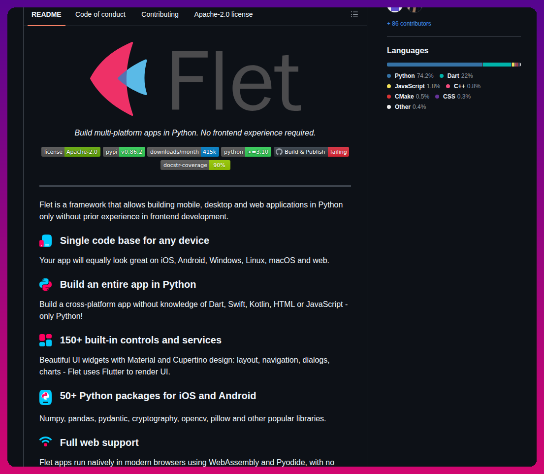 Flet Dev Flet screenshot