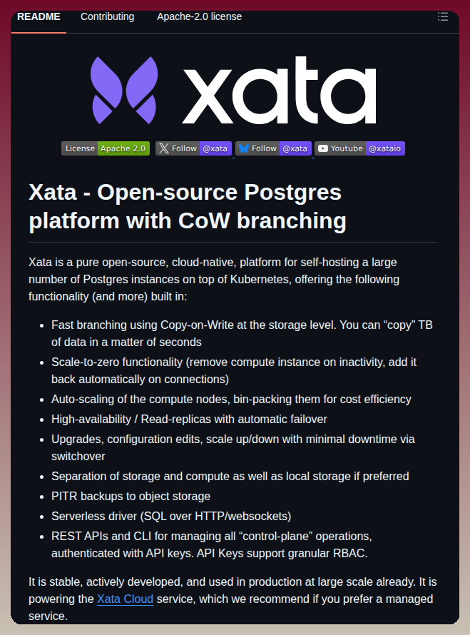 Xataio Xata screenshot