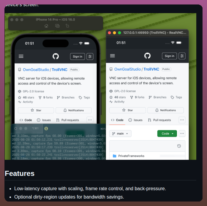 Owngoalstudio Trollvnc screenshot
