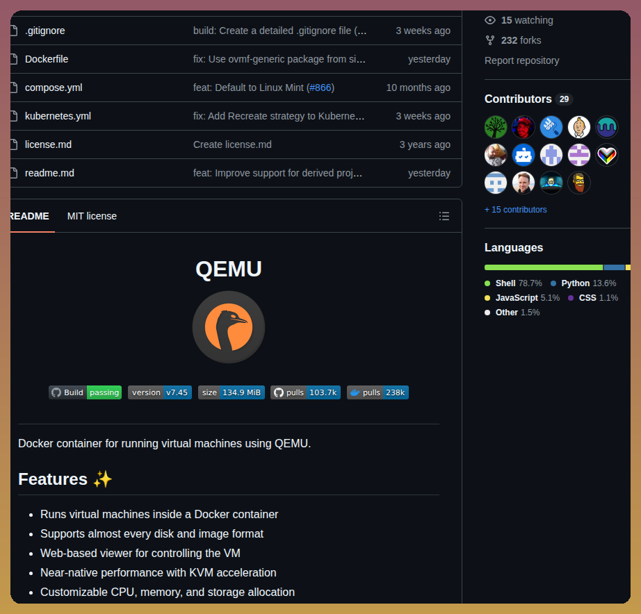 Qemus Qemu screenshot