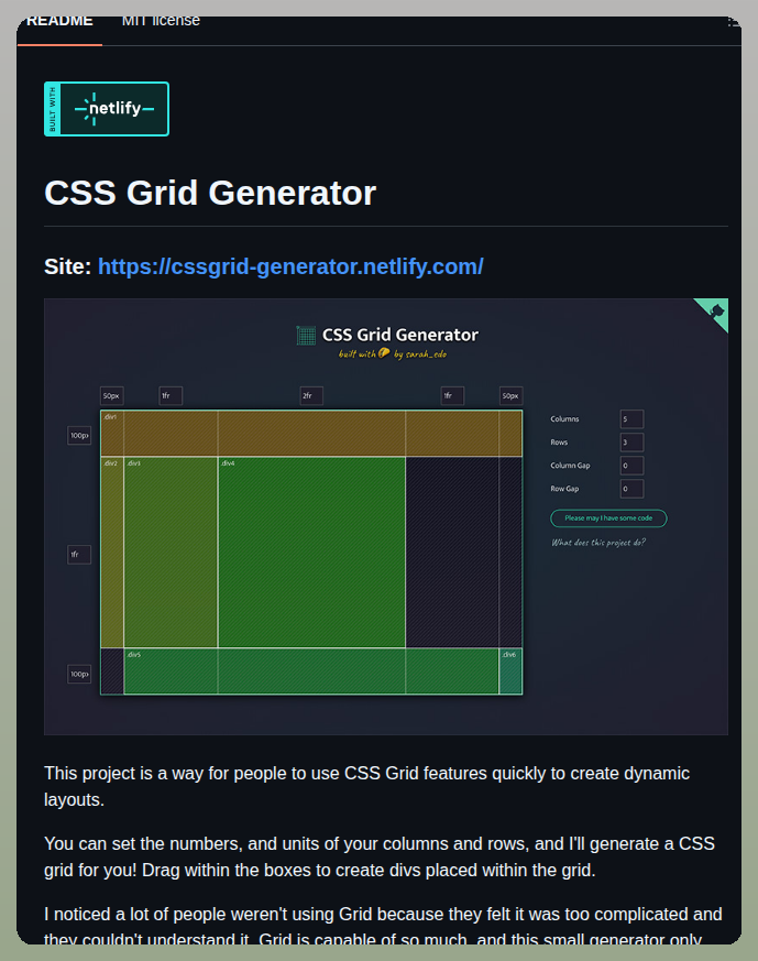 Sdras Cssgridgenerator screenshot