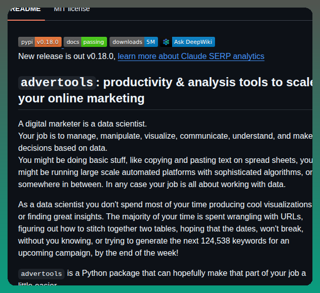 Eliasdabbas Advertools screenshot