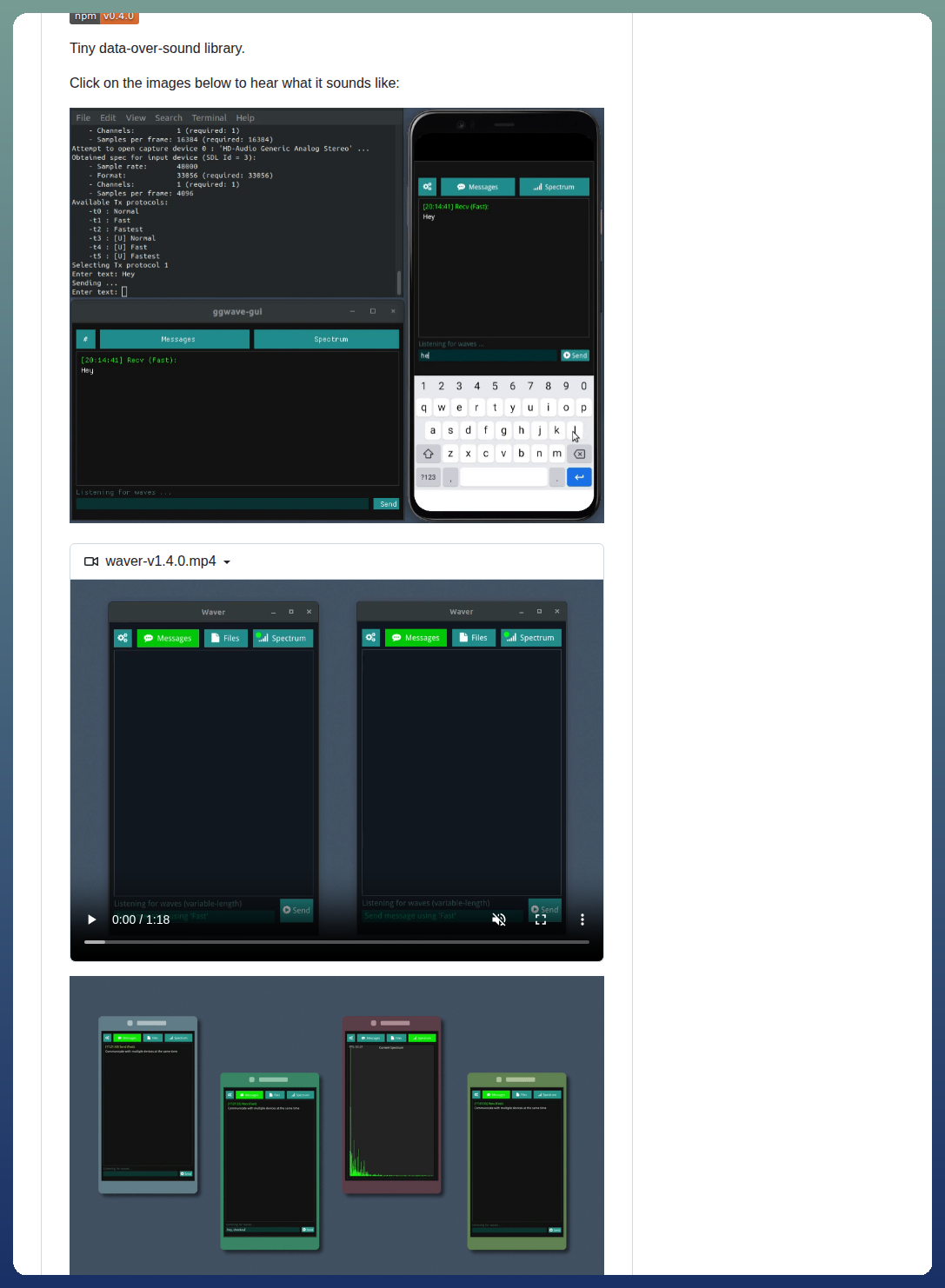 Ggerganov Ggwave screenshot