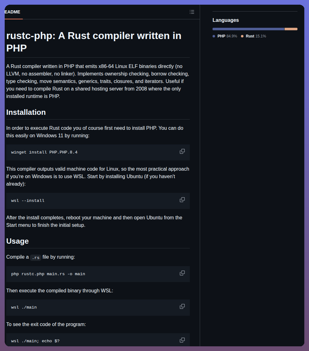 Mrconter1 Rustc Php screenshot