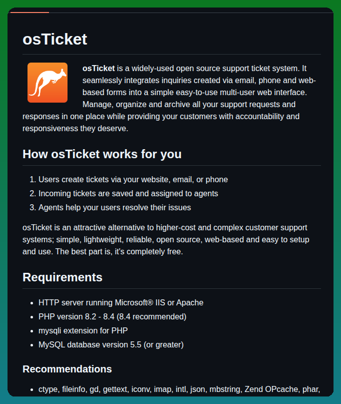 Osticket Osticket screenshot