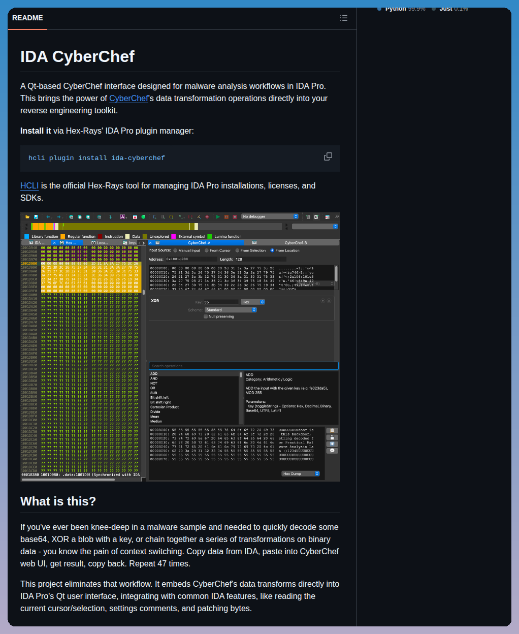 Hexrayssa Ida Cyberchef screenshot