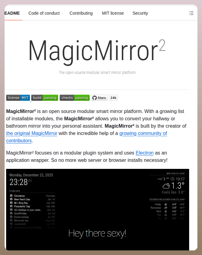 Magicmirrororg Magicmirror screenshot