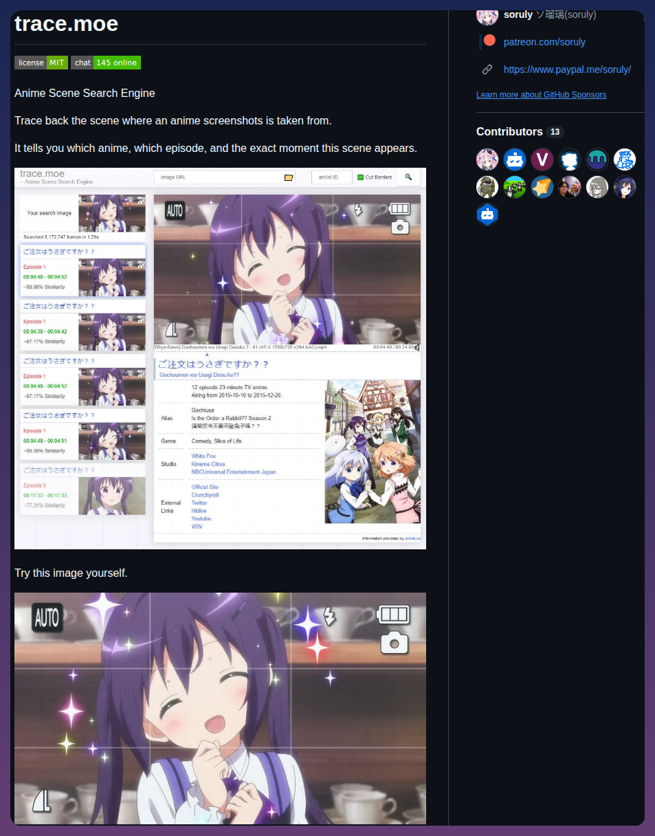 Soruly Trace.moe screenshot
