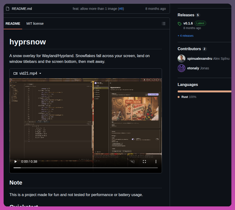 Spinualexandru Hyprsnow screenshot