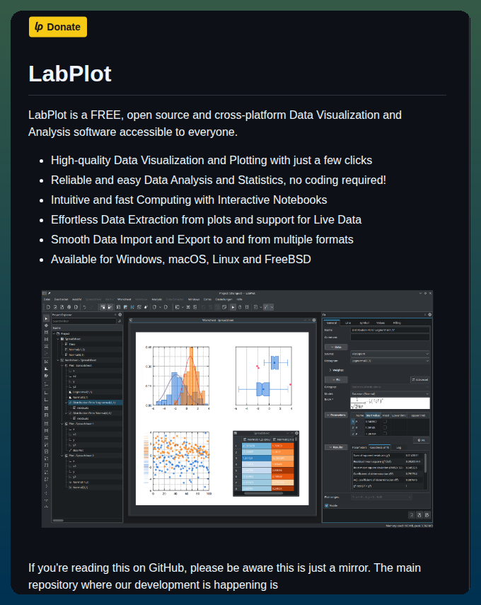 Kde Labplot screenshot