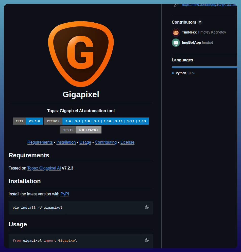 Timnekk Gigapixel screenshot