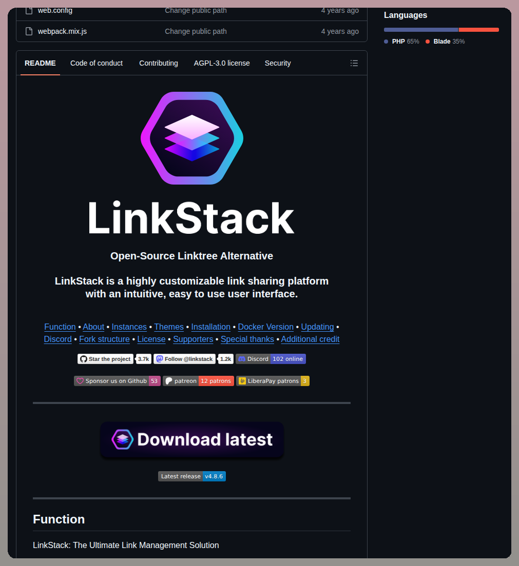 Linkstackorg Linkstack screenshot