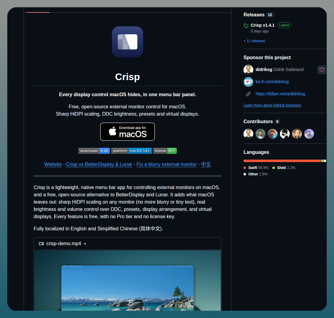 Didriksg Crisp screenshot