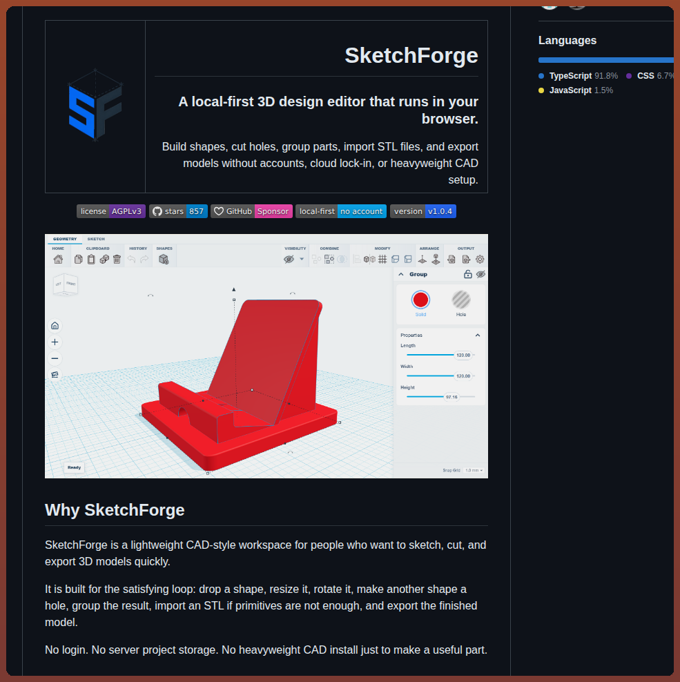 Formsmith746 Sketchforge 3d screenshot