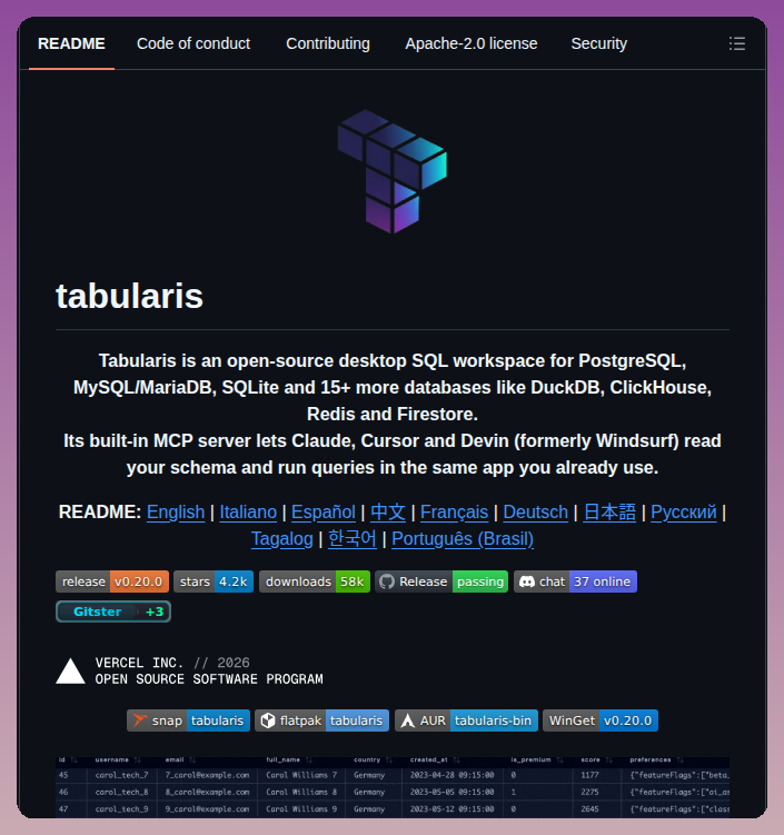 Tabularisdb Tabularis screenshot