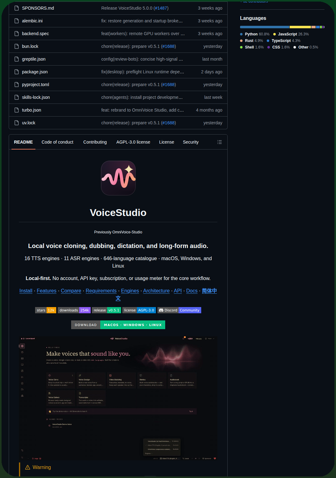 Debpalash Voicestudio screenshot
