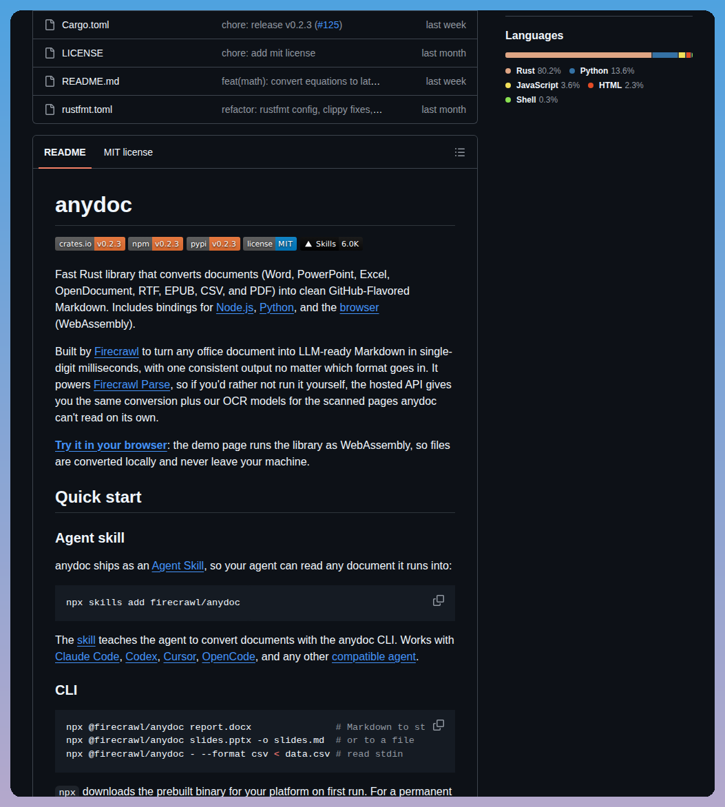 Firecrawl Anydoc screenshot