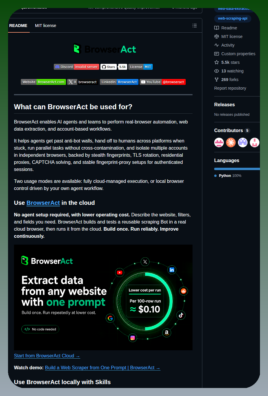 Browser Act Skills screenshot