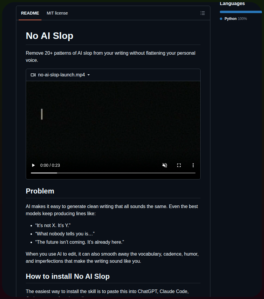 Petergyang No Ai Slop screenshot