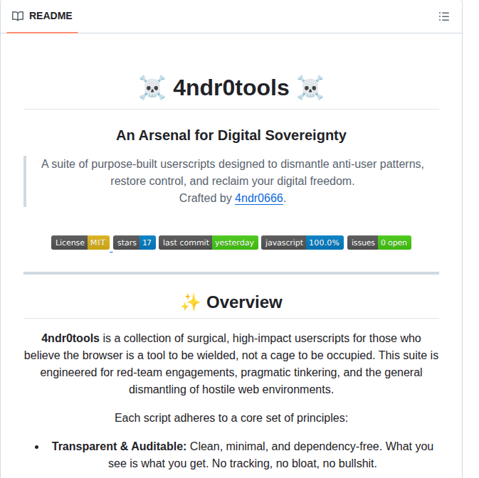 4ndr0666 Userscripts screenshot