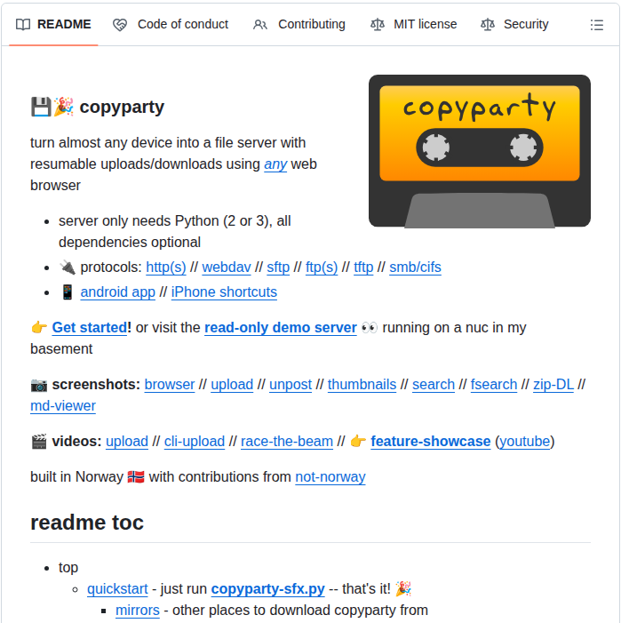 9001 Copyparty screenshot