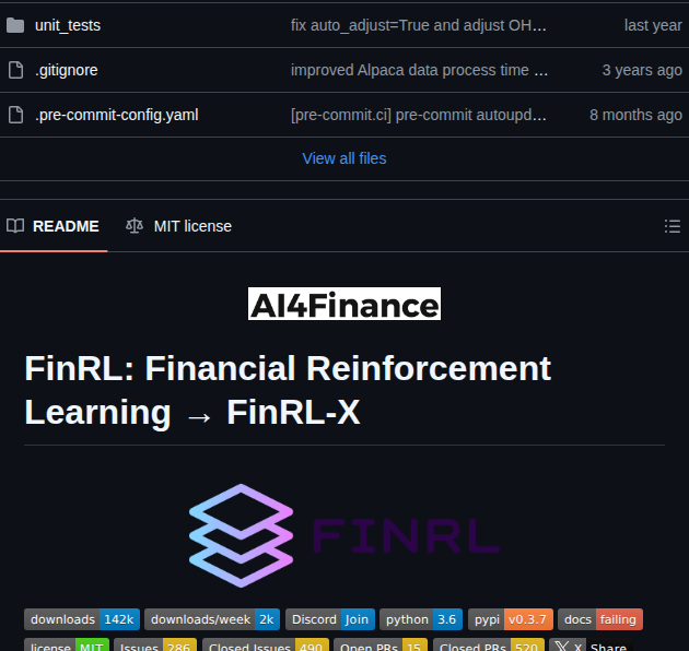 Ai4finance Foundation Finrl screenshot
