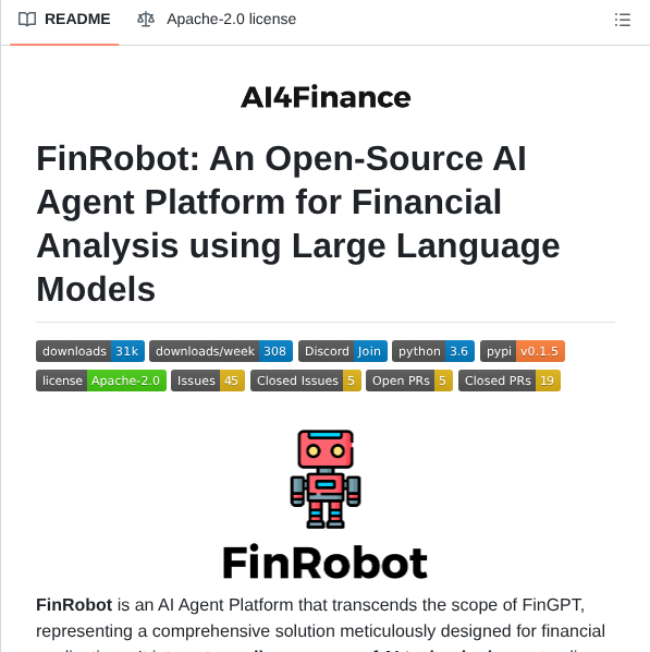 Ai4finance Foundation Finrobot screenshot