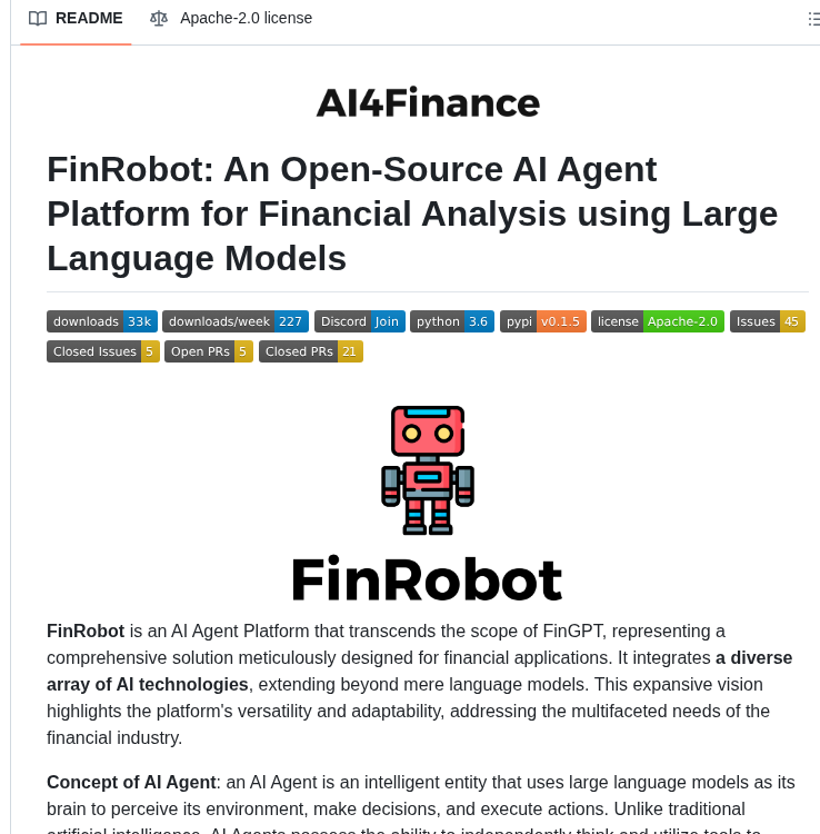 Ai4finance Foundation Finrobot screenshot