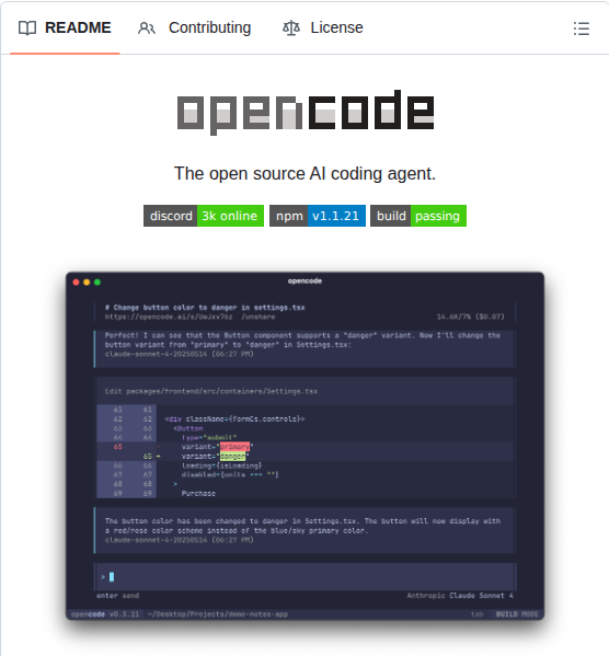 Aigeniusinstitute Opencode screenshot