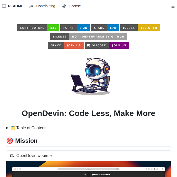 Ai App Opendevin.opendevin screenshot