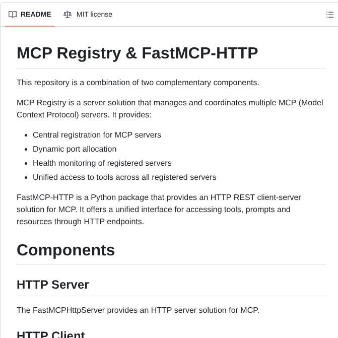 Aradrareness Mcp Registry screenshot