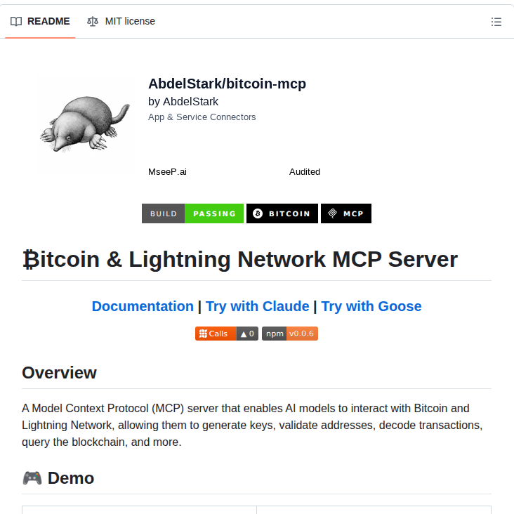 Abdelstark Bitcoin Mcp screenshot
